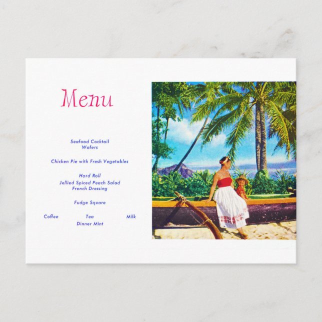 Vintager hawaiianischer Urlaub Postkarte (Vorderseite)