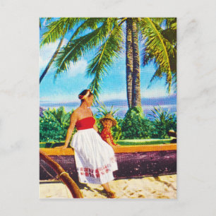 Vintager hawaiianischer Urlaub Postkarte