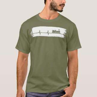 Vintager Heartbeat Train Steam Locomotive Motor T-Shirt