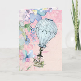 Vintager Heißluft-Ballon-Geburtstag Karte