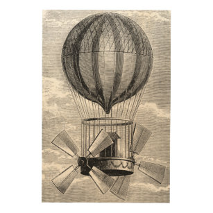 Vintager Heißluft-Ballon-hölzerne Blöcke Holzwanddeko