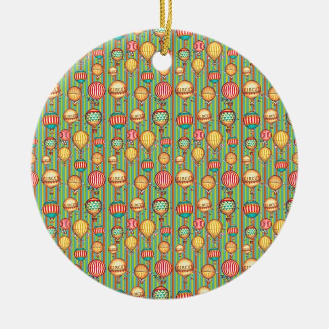 Vintager Heißluft-Ballon Keramik Ornament (Vorne)