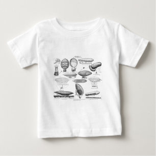 Vintager Heißluft-Ballon-Retro Ballon-Schablone Baby T-shirt
