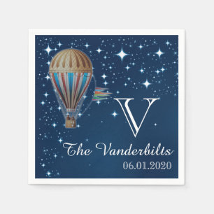 Vintager Heißluftballon bei der Hochzeit von Napki Serviette