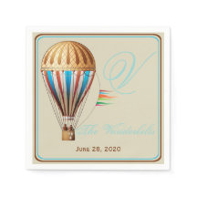 Vintager Heißluftballon Hochzeit Napkins