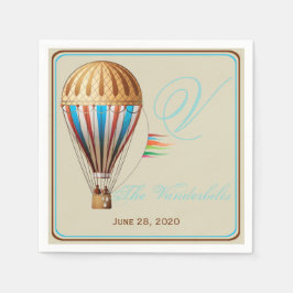 Vintager Heißluftballon Hochzeit Napkins Serviette