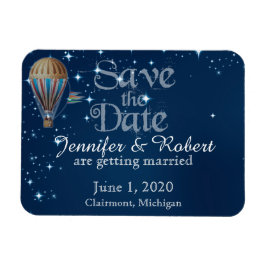 Vintager Heißluftballon Hochzeit Speichern Sie das Magnet