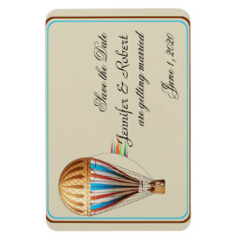 Vintager Heißluftballon Hochzeit Speichern Sie das Magnet