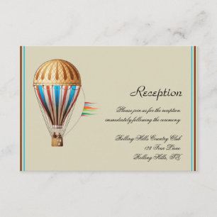 Vintager Heißluftballon Hochzeitsempfang Einladung