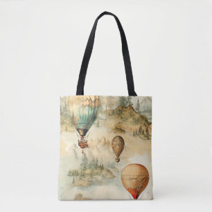 Vintager Heißluftballon in einer Serenlandschaft (
