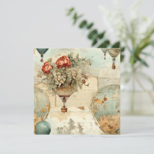 Vintager Heißluftballon in einer Serenlandschaft (