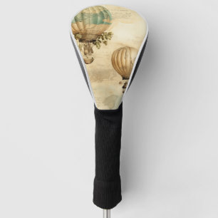 Vintager Heißluftballon in einer Serenlandschaft ( Golf Headcover