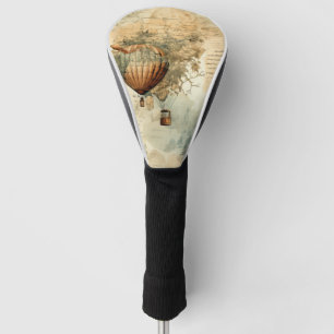 Vintager Heißluftballon in einer Serenlandschaft ( Golf Headcover
