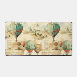 Vintager Heißluftballon in einer Serenlandschaft ( Schreibtischunterlage