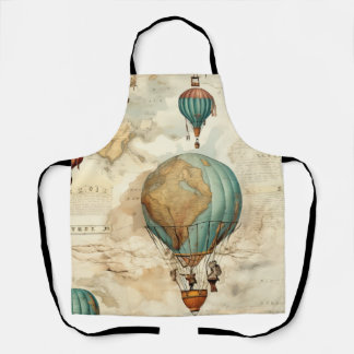 Vintager Heißluftballon in einer Serenlandschaft ( Schürze