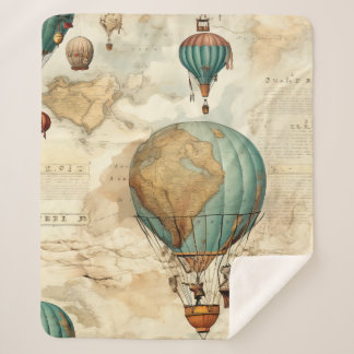 Vintager Heißluftballon in einer Serenlandschaft ( Sherpadecke