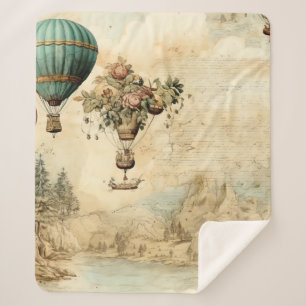 Vintager Heißluftballon in einer Serenlandschaft ( Sherpadecke