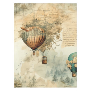 Vintager Heißluftballon in einer Serenlandschaft ( Tischdecke