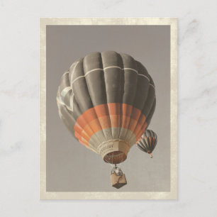 Vintager Heißluftballon Postkarte