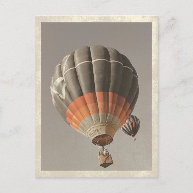 Vintager Heißluftballon Postkarte (Vorderseite)