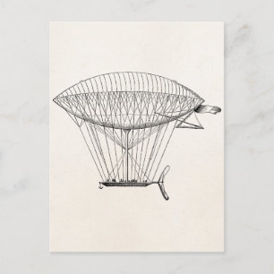Vintager Heißluftballon Retro Boat Alte Balloons Postkarte