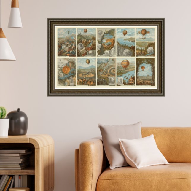 Vintager Heißluftballon Sammelkartenmuster Poster (Von Creator hochgeladen)