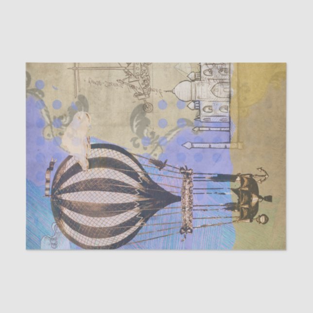 Vintager Heißluftballon Seidenpapier (Vorderseite)