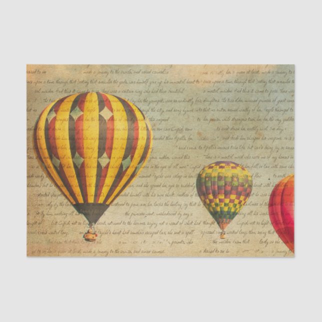 Vintager Heißluftballon Seidenpapier (Vorderseite)