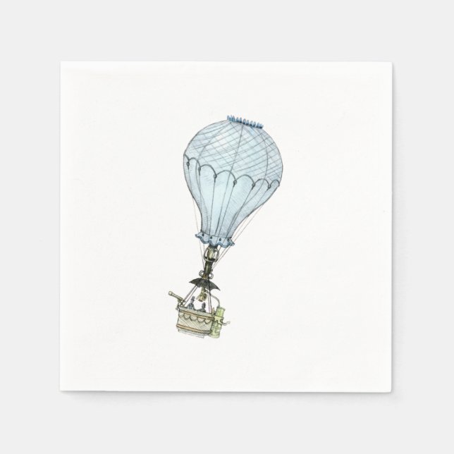 Vintager Heißluftballon Serviette (Vorderseite)