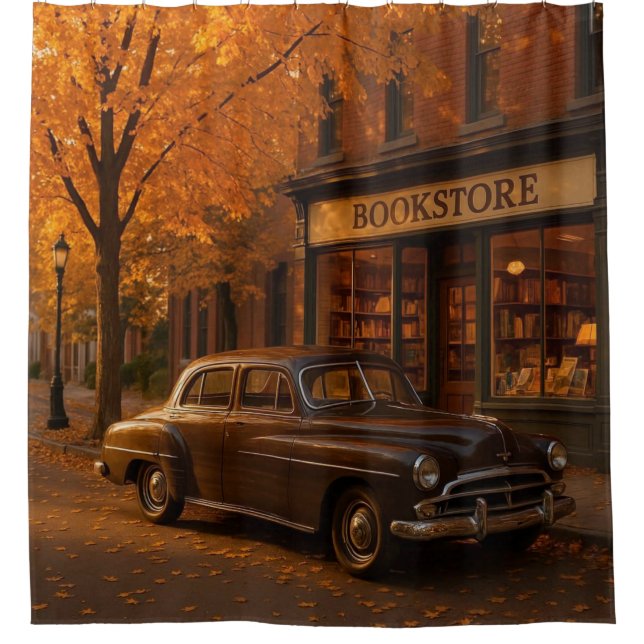 Vintager Herbst/Herbst-Buchladen Duschvorhang (Vorderseite)