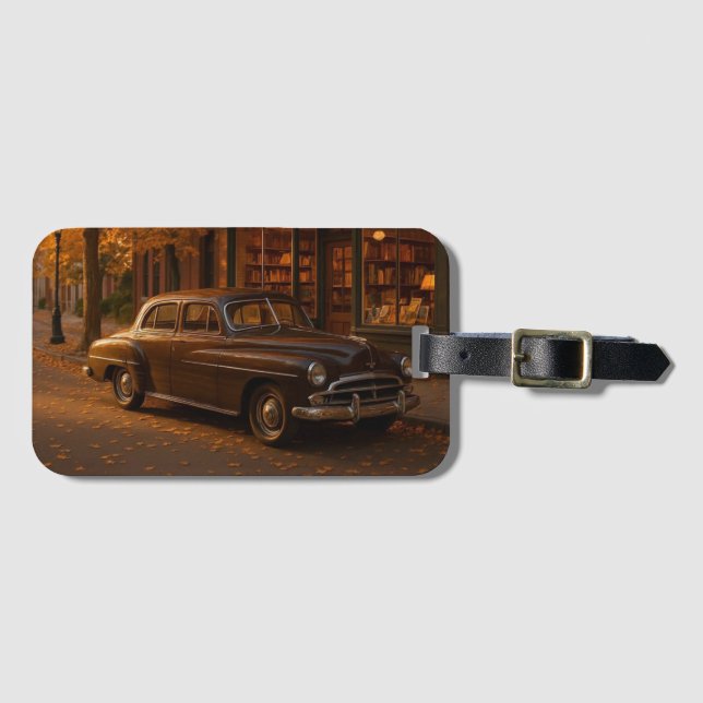 Vintager Herbst/Herbst-Buchladen Gepäckanhänger (Vorderseite (Horizontal))