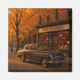 Vintager Herbst/Herbst-Buchladen Magnet