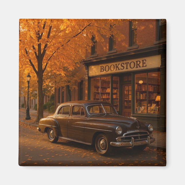 Vintager Herbst/Herbst-Buchladen Magnet (Vorne)