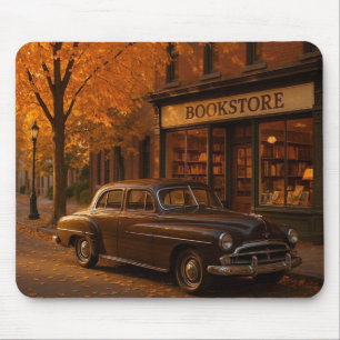 Vintager Herbst/Herbst-Buchladen Mousepad