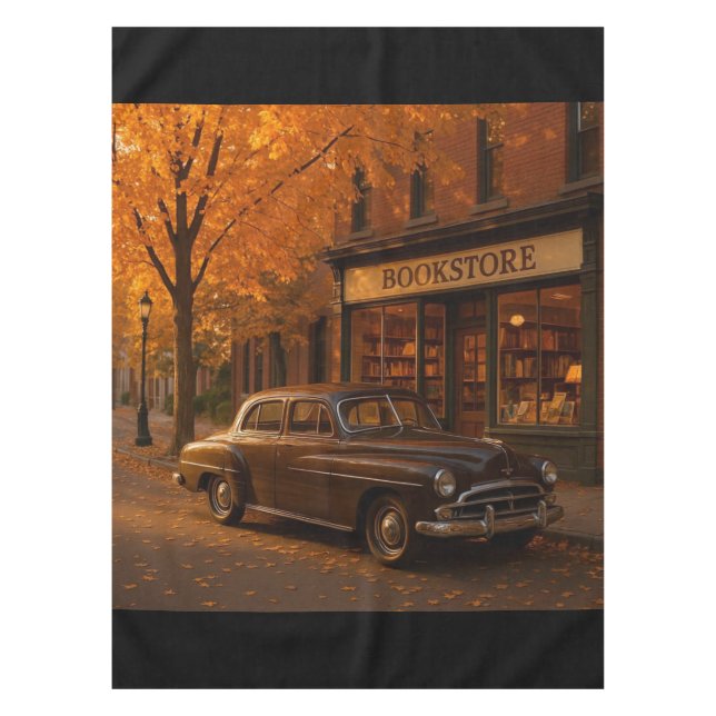 Vintager Herbst/Herbst-Buchladen Tischdecke (Vorderseite)