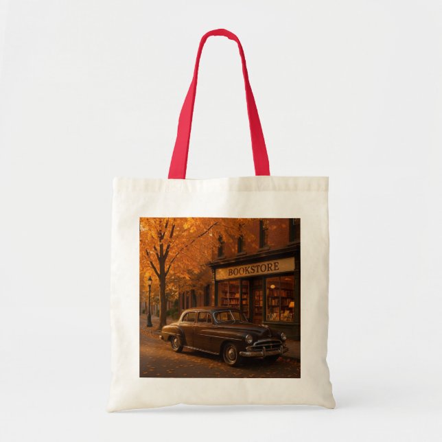 Vintager Herbst/Herbst-Buchladen Tragetasche (Vorne)
