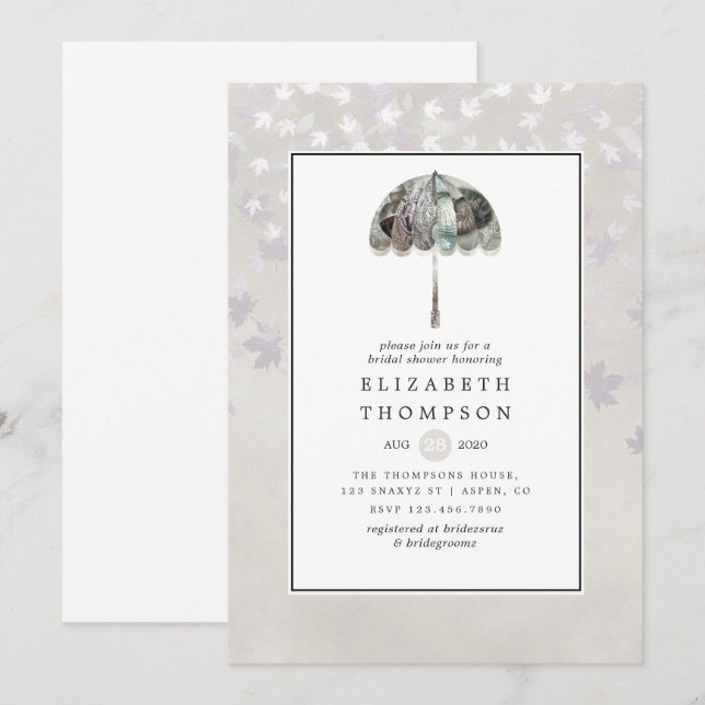 Vintager Herbst - Herbst Weißes Brautparty Einladung (Vorne/Hinten)