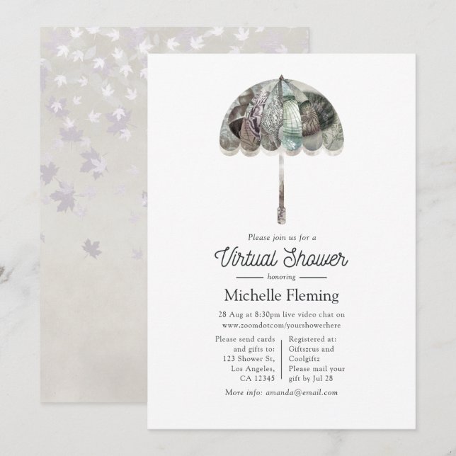 Vintager Herbst - Herbstweißdusche Einladung (Vorne/Hinten)