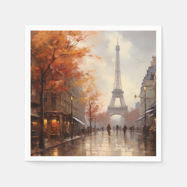 Vintager Herbst in Paris Serviette (Vorderseite)