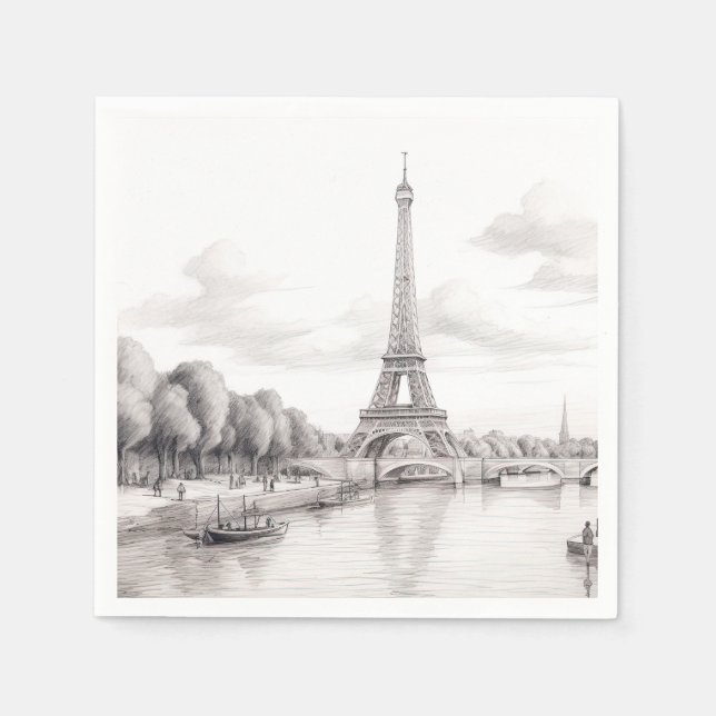 Vintager Herbst in Paris Serviette (Vorderseite)
