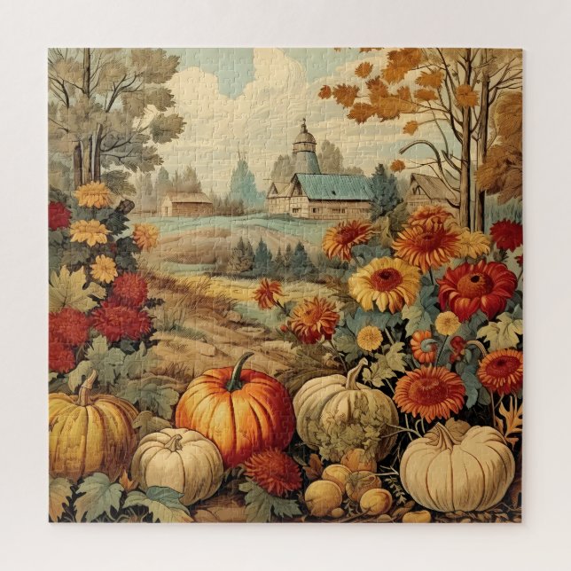 Vintager Herbst Landgut Stallpumpen Puzzle (Vertikal)