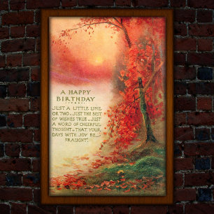 Vintager Herbst Sonnenuntergang 1917 Geburtstag Poster
