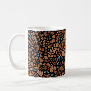 Vintager Herbst, Wintermuster mit Pflanze. Kaffeetasse