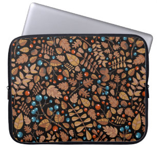 Vintager Herbst, Wintermuster mit Pflanze. Laptopschutzhülle