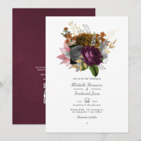 Vintager Herbstfall Floral QR Code UAWG Wedding