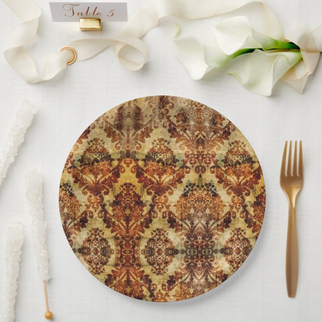 Vintager Herbstfeuer Pappteller (Hochzeit)