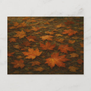 Vintager Herbstleaves Ahorn Roter Garten Postkarte