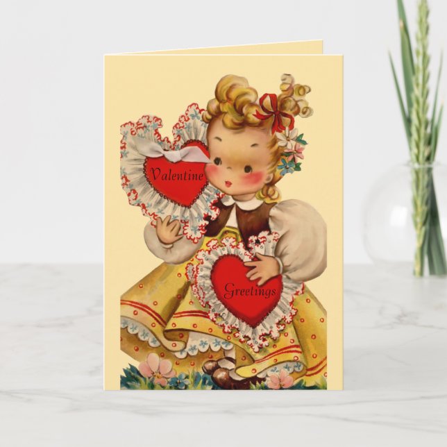Vintager Herz-Schatz Feiertagskarte (Vorderseite)