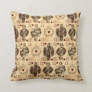 Vintager Herz-Spielkarte-Königin-König Jack Ace Kissen
