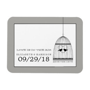 Vintager Herzinfarkt Hochzeit speichern das Datum Magnet